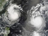 Typhoon Saomai and Tropical Storm Bopha Approaching Taiwan and China, August 8, 2006 Photographic Print by Stocktrek Images 