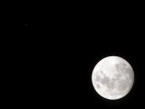 View of a Full Moon, Also Shows Mars, Which Appears as a Small Dot Photographic Print by Stocktrek Images 