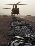 Marine Specialists Attach Sling Loads to the Body of an Army CH-47 Chinook Cargo Helicopter Photographic Print by Stocktrek Images 