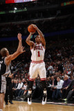 San Antonio Spurs v Chicago Bulls, Chicago, IL - February 17: Derrick Rose and Tony Parker Photographic Print by Gary Dineen