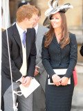 prince harry & kate middleton all smiles as they see prince william in his garter robes, June 2008 Photographic Print