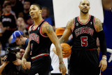 Chicago Bulls v Charlotte Bobcats, Charlotte, NC - January 12: Carlos Boozer and Derrick Rose Photographic Print by Streeter Lecka