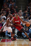 Miami Heat v Milwaukee Bucks, Milwaukee, WI - January 07: Chris Bosh and Luc Richard Mbah a Moute Photographic Print by Gary Dineen