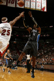 Orlando Magic v Miami Heat, Miami, FL - March 3: Dwight Howard and Erick Dampier Photographic Print by Issac Baldizon