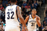 New Orleans Hornets v Memphis Grizzlies, Memphis, Tn - March 4: Shane Battier and O.J. Mayo Photographic Print by Joe Murphy