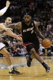 Miami Heat v San Antonio Spurs, San Antonio, TX - March 04: LeBron James and Manu Ginobili Photographic Print by Ronald Martinez