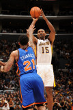 New York Knicks v Los Angeles Lakers, Los Angeles, CA - January 9: Ron Artest and Wilson Chandler Photographic Print by Andrew Bernstein