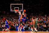 Milwaukee Bucks v New York Knicks, New York, NY - February 23: Carmelo Anthony and Andrew Bogut Photographic Print by Chris Trotman