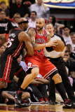 Chicago Bulls v Miami Heat, Miami, FL - March 06: Carlos Boozer and Eric Dampier Photographic Print by Mike Ehrmann