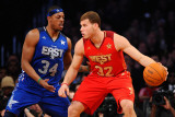 2011 NBA All Star Game, Los Angeles, CA - February 20: Blake Griffin and Paul Pierce Photographic Print by Kevork Djansezian