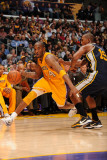 Utah Jazz v Los Angeles Lakers, Los Angeles, CA - January 25: Kobe Bryant and Raja Bell Photographic Print by Andrew Bernstein