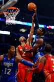 2011 NBA All Star Game, Los Angeles, CA - February 20: Amare Stoudemire and Tim Duncan Photographic Print by Kevork Djansezian