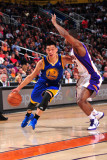 Golden State Warriors v Phoenix Suns, Phoenix, AZ - February 10: Jeremy Lin and Zabian Dowdell Photographic Print by P.A. Molumby