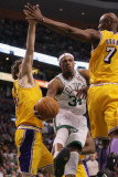 Los Angeles Lakers v Boston Celtics, Boston, MA - February 10: Paul Pierce, Lamar Odom and Pau Gaso Photographic Print by Elsa 
