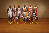 2011 NBA All Star: Tyreke Evans, Serge Ibaka, Wesley Matthews, James Harden, Brandon Jennings, DeJu Photographic Print