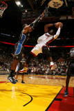 Orlando Magic v Miami Heat, Miami, FL - March 3: Dwyane Wade and Dwight Howard Photographic Print by Issac Baldizon