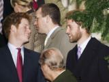 Prince William sporting a new beard with his brother Prince Harry as the Royal Family attend a Chri Fotografisk tryk Prince William sporting a new beard with his brother Prince Harry as the Royal Family attend a Chri Fotografisk tryk