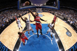 Portland Trail Blazers v Orlando Magic, Orlando, FL - March 7: Gerald Wallace and Gilbert Arenas Photographie par Fernando Medina