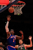 Milwaukee Bucks v New York Knicks, New York, NY - February 23: Amare Stoudemire and Carlos Defino Photographic Print by Chris Trotman