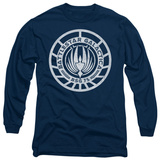 Long Sleeve: Battle Star Galactica-Scratched BSG Logo T-shirts