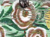 Close-Up of Faded Paint Work on Farmer's Cart Photographie par Mark Avellino