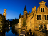 Old Houses on One of the Central Canals at Night Photographic Print by Krzysztof Dydynski