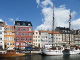 Colorful Facades and Docked Boats at Christianshavn Photographic Print by Christian Aslund
