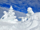 Snow Sculpture 'Kelly's Whitewater Park' at Mccall Winter Carnival. Lámina fotográfica por David Ryan