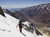 Overhead of Climber on Glaciar Karpinski, South Face of Cerro Mercedario, Rio Colorado Headwaters Photographie par Grant Dixon