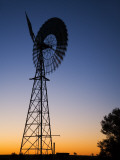 Windmill Silhouetted at Sunset Photographic Print by David Wall