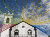 Ponta Delgada Church with Festival Decoration Photographie par Holger Leue