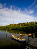Traditional Florida Shallow Draft Boats Moored at Cock's Footbridge, Spanish Point Photographic Print by Michael Lawrence