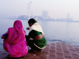 Two Women by Sea, at Dawn Photographic Print by Kevin Clogstoun