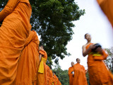Buddhist Monks on their Morning Walk to Collect Food Photographic Print by Felix Hug