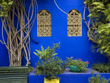 Blue Wall and Window Detail at Jardin Majorelle Photographic Print by Christopher Groenhout