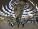 Visitors Inside Glass Dome on Top of German Parliamentary Building, the Reichstag, Mitte Photographic Print by Mark Daffey