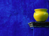 Yellow Pot and Blue Wall Photographic Print by Douglas Steakley