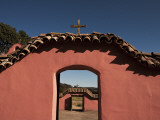 Detail of Courtyard Wall at Spanish Mission La Purisima Concepcion Photographic Print by Eddie Brady