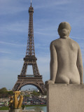 Statue on Trocadero and Eiffel Tower Photographic Print by Craig Pershouse