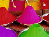 Piles of Tilaka Powder, Used to Anoint Forehead, for Sale at Mysore Market Photographic Print by Kevin Clogstoun
