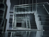 Modern Staircase with Glass Balustrade, Akihabara Photographic Print by Damien Douxchamps