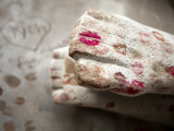 Oscar Wilde's Grave with Lipstick, Pere Lachaise Cemetery Photographic Print by Huw Jones