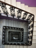 Staircase in Purple Nest Hostel Photographic Print by Krzysztof Dydynski