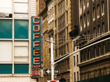 Detail of Coffee Shop Sign and Buildings, Union Square Photographic Print by Michelle Bennett