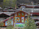 Tibetan Houses Decorated with Murals, Nine Village Valley Photographie par Keren Su