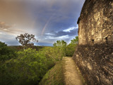 Sunset, with Double Rainbow, from Top of Temple 216 at Yaxha Site Photographic Print by Diego Lezama
