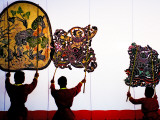 Performance of Nang Yai (Large Shadow Puppets) at Wat Khanon Temple Photographic Print by Carol Wiley
