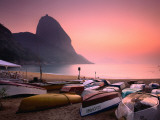Row-Boats with Sugar Loaf Mountain in Background Photographic Print by John Pennock