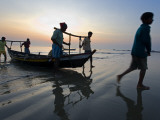 Fishermen Coming in from the Sea, after Fishing Through the Night Photographic Print by Johnny Haglund