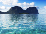 Mt Lidgbird (L) and Mt Gower (Rt) from the Lagoon. Photographic Print by Michael Gebicki